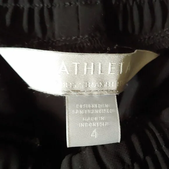 ATHLETA Metropolis Straight Leg Pant Zipper Ankle Black Size 4 - Picture 8 of 10